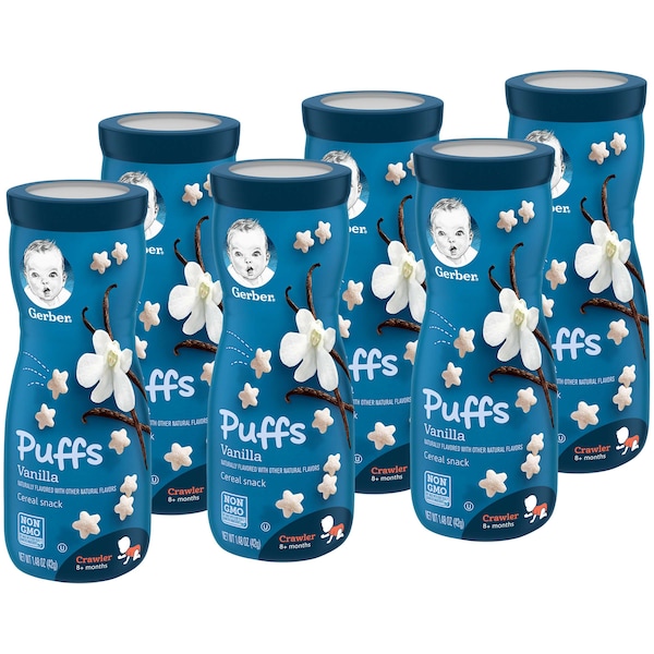 Gerber Graduates Vanilla Puffs 1.48 oz., PK6